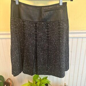Carlisle Black Kilt Skirt Leather and Boucle Grommets Vintage sz 4